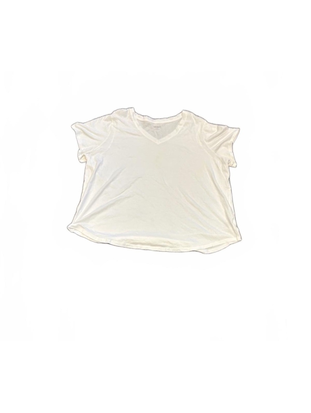 Old Navy Women's White V-Neck Short Sleeve T-Shirt Size 2X